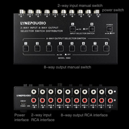 2 In 8 Out RCA Audio Frequency Signal Select Switch Distributor -  by buy2fix | Online Shopping UK | buy2fix