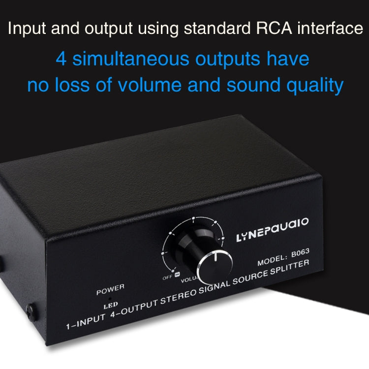 1 In 4 Out Audio Frequency Signal Distribute Device Non Consumption Output RCA Interface -  by buy2fix | Online Shopping UK | buy2fix