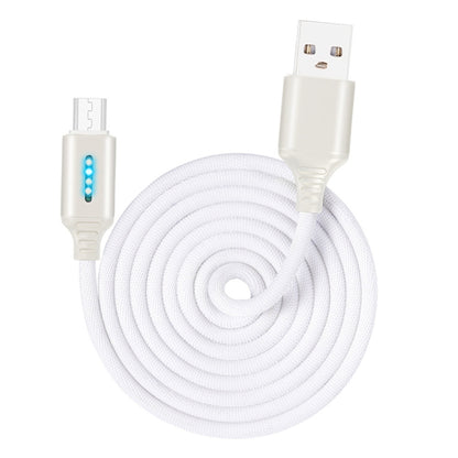 Micro USB Interface Zinc Alloy Marquee Luminous Intelligent Automatic Power off Charging Data Cable(white) by buy2fix
