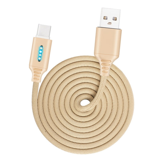 Micro USB Interface Zinc Alloy Marquee Luminous Intelligent Automatic Power off Charging Data Cable(glod) by buy2fix