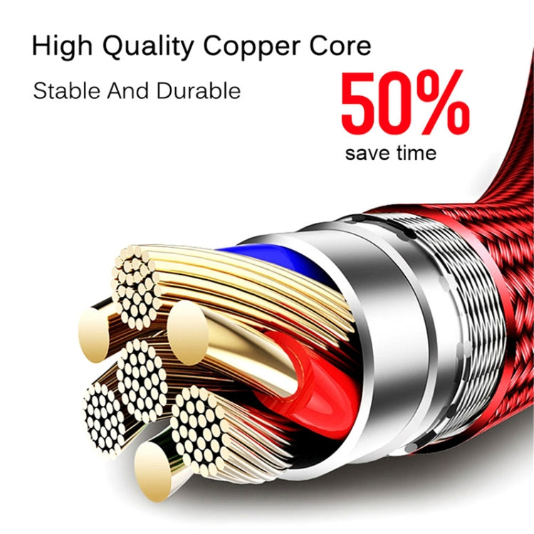 Micro USB Interface Zinc Alloy Marquee Luminous Intelligent Automatic Power off Charging Data Cable(black) by buy2fix