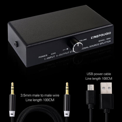 1 In 4 Out Audio Frequency Signal Splitter Distribute Device, Non Consumption, 3.5mm Interface Output -  by buy2fix | Online Shopping UK | buy2fix