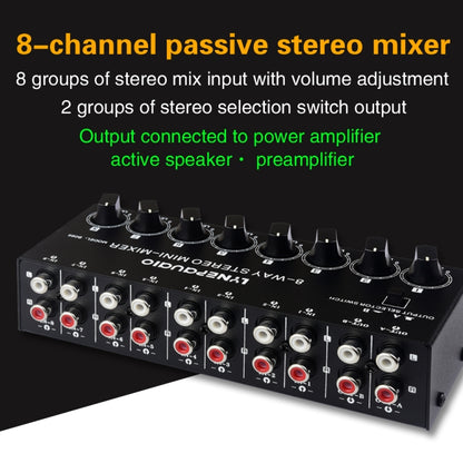 B066 Mini Stereo 8 Channel RCA Non Source Sound Passive Mixer, No Power Supply -  by buy2fix | Online Shopping UK | buy2fix