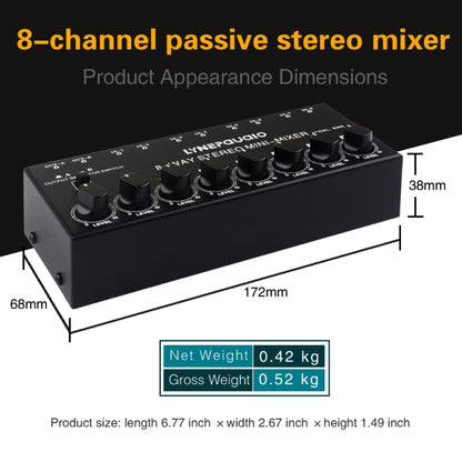 B066 Mini Stereo 8 Channel RCA Non Source Sound Passive Mixer, No Power Supply -  by buy2fix | Online Shopping UK | buy2fix