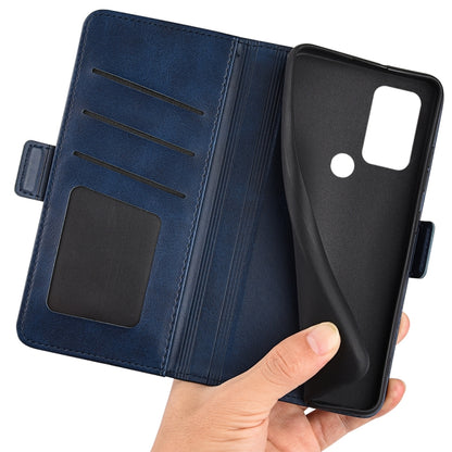 For TCL 30 SE/305/306 Dual-side Magnetic Buckle Leather Phone Case(Dark Blue) - TCL by buy2fix | Online Shopping UK | buy2fix
