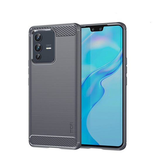 For vivo V23 Pro /S12 Pro MOFI Gentleness Series Brushed Texture Carbon Fiber Soft TPU Phone Case(Gray) - vivo Cases by MOFI | Online Shopping UK | buy2fix