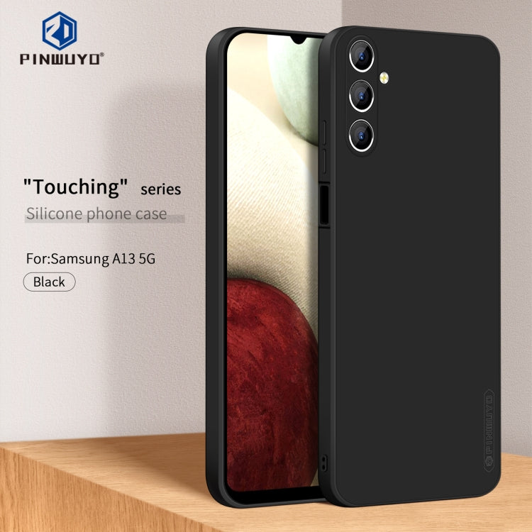 For Samsung Galaxy A13 5G PINWUYO Sense Series Liquid Silicone TPU Phone Case(Black) - Galaxy Phone Cases by PINWUYO | Online Shopping UK | buy2fix