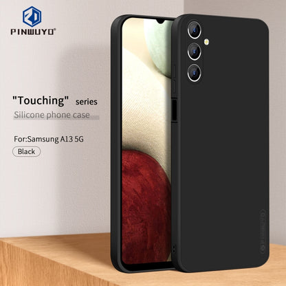 For Samsung Galaxy A13 5G PINWUYO Sense Series Liquid Silicone TPU Phone Case(Black) - Galaxy Phone Cases by PINWUYO | Online Shopping UK | buy2fix