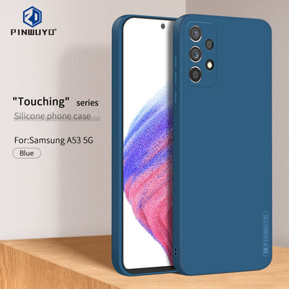For Samsung Galaxy A53 5G PINWUYO Sense Series Liquid Silicone TPU Phone Case(Blue) - Galaxy Phone Cases by PINWUYO | Online Shopping UK | buy2fix