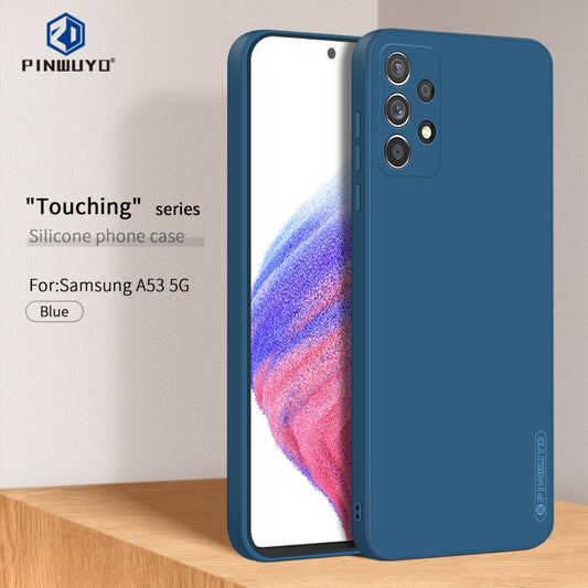For Samsung Galaxy A53 5G PINWUYO Sense Series Liquid Silicone TPU Phone Case(Blue) - Galaxy Phone Cases by PINWUYO | Online Shopping UK | buy2fix
