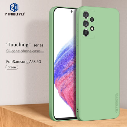For Samsung Galaxy A53 5G PINWUYO Sense Series Liquid Silicone TPU Phone Case(Green) - Galaxy Phone Cases by PINWUYO | Online Shopping UK | buy2fix