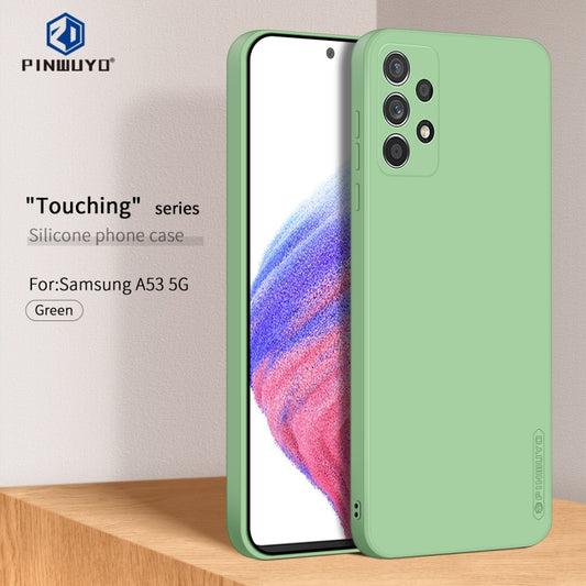 For Samsung Galaxy A53 5G PINWUYO Sense Series Liquid Silicone TPU Phone Case(Green) - Galaxy Phone Cases by PINWUYO | Online Shopping UK | buy2fix
