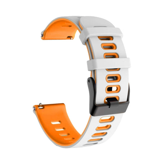 For Huawei Watch 3 22mm Mixed-Color Silicone Watch Band(White+Orange) by buy2fix