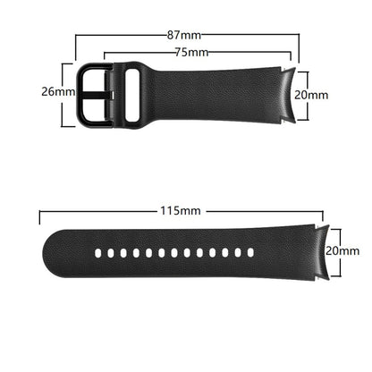 Samsung Galaxy Watch 4 44mm 20mm Silicone Pasted Leather Watch Band(Brown) - Watch Bands by buy2fix | Online Shopping UK | buy2fix