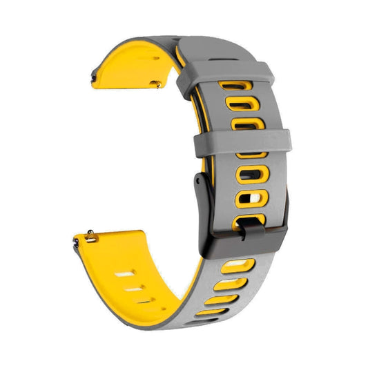 For Samsung Galaxy Watch 3 45mm 22mm Mixed-Color Silicone Watch Band(Grey Yellow) - Watch Bands by buy2fix | Online Shopping UK | buy2fix
