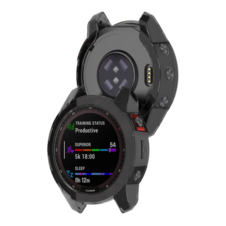For Garmin Epix Gen2 Non-full Coverage Hollow TPU Watch Case(Transparent Black) - Watch Cases by buy2fix | Online Shopping UK | buy2fix