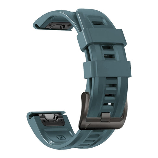 For Garmin Instinct 22mm Silicone Sport Pure Color Watch Band(Rock Cyan) - Watch Bands by buy2fix | Online Shopping UK | buy2fix