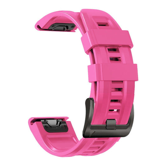 For Garmin Fenix 6X 26mm Silicone Sport Pure Color Watch Band(Pink) - Watch Bands by buy2fix | Online Shopping UK | buy2fix