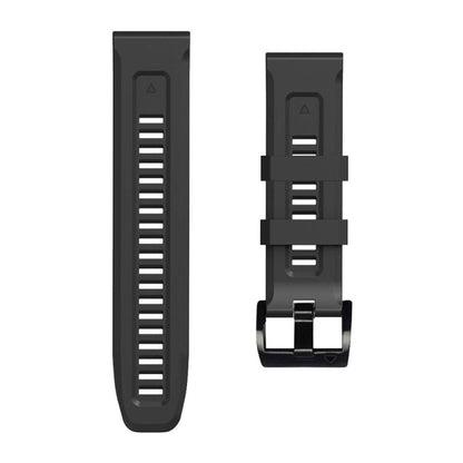 For Garmin Fenix 6X 26mm Silicone Sport Pure Color Watch Band(Charcoal gray) by buy2fix