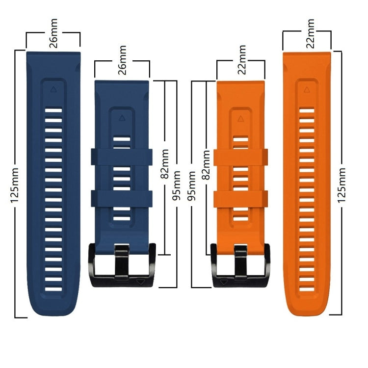 For Garmin Fenix 3 26mm Silicone Sport Pure Color Watch Band(Orange) - Watch Bands by buy2fix | Online Shopping UK | buy2fix