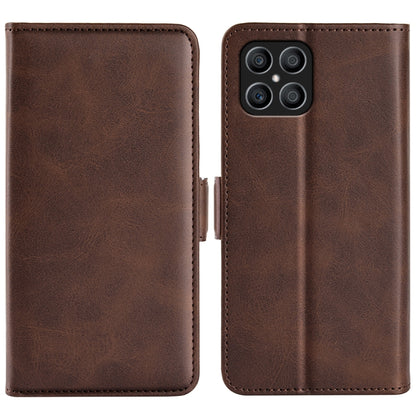 For Honor X8 Dual-side Magnetic Buckle Leather Phone Case(Brown) - Honor Cases by buy2fix | Online Shopping UK | buy2fix
