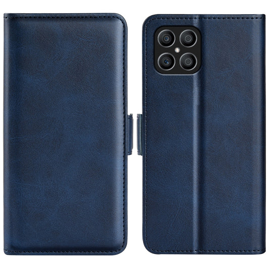 For Honor X8 Dual-side Magnetic Buckle Leather Phone Case(Dark Blue) - Honor Cases by buy2fix | Online Shopping UK | buy2fix