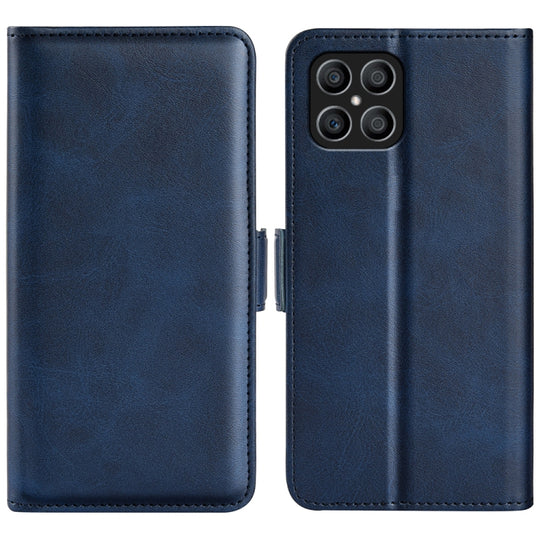 For Honor X8 Dual-side Magnetic Buckle Leather Phone Case(Dark Blue)