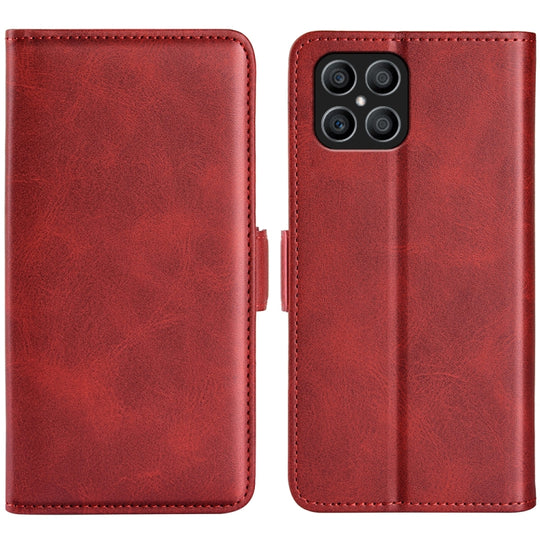 Pour Honor X8 Étui de téléphone en cuir à boucle magnétique double face (rouge)