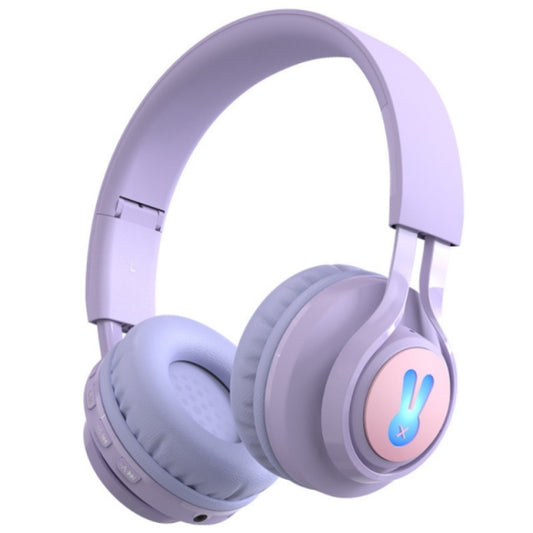 BT06C+ Children Head-mounted Cute Wireless Bluetooth Headset with Microphone & LED Light(Purple) - Headset & Headphone by buy2fix | Online Shopping UK | buy2fix
