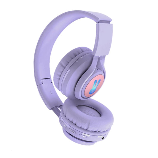 BT06C+ Children Head-mounted Cute Wireless Bluetooth Headset with Microphone & LED Light(Purple) - Headset & Headphone by buy2fix | Online Shopping UK | buy2fix