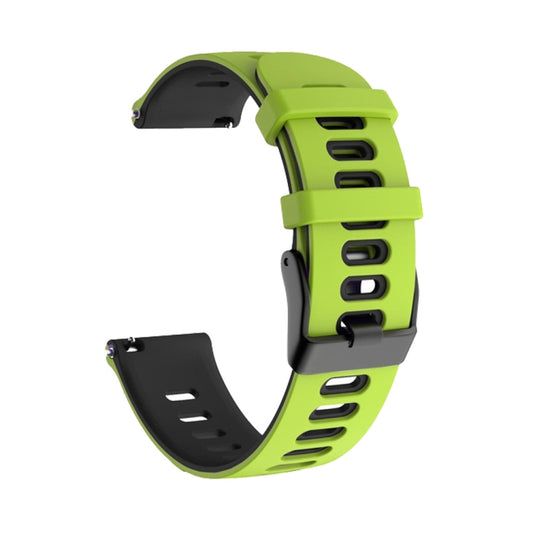 For Garmin Venu 2 Plus 20mm Mixed-color Silicone Watch Band(Green+Black) - Watch Bands by buy2fix | Online Shopping UK | buy2fix