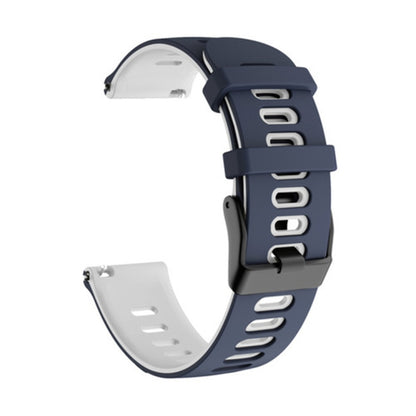 For Garmin Venu 2 Plus 20mm Mixed-color Silicone Watch Band(Dark Blue+White) - Watch Bands by buy2fix | Online Shopping UK | buy2fix