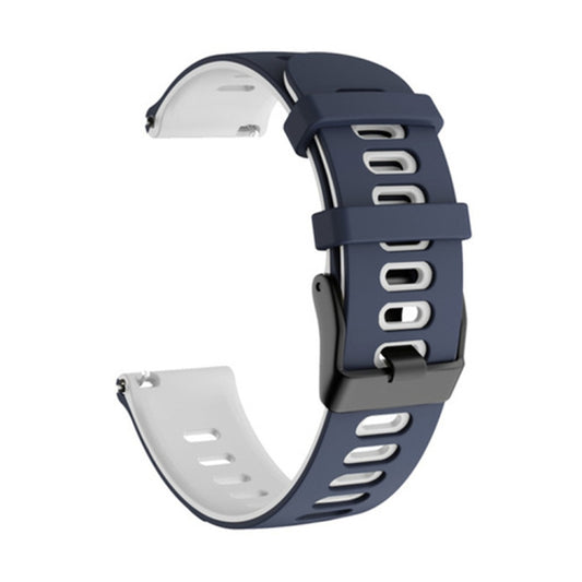 For Garmin Venu 2 Plus 20mm Mixed-color Silicone Watch Band(Dark Blue+White) - Watch Bands by buy2fix | Online Shopping UK | buy2fix