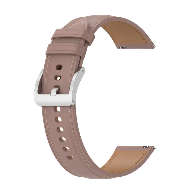 For Garmin VivoMove Style Embossed Genuine Leather Watch Band(Pink) by buy2fix