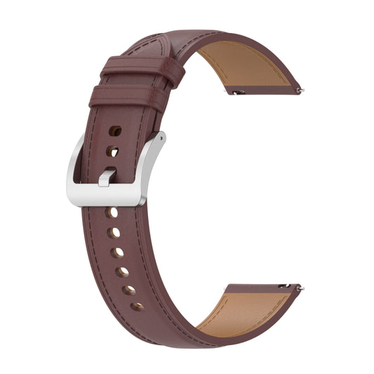For Garmin Venu 2 Plus Embossed Genuine Leather Watch Band(Dark Brown) - Watch Bands by buy2fix | Online Shopping UK | buy2fix
