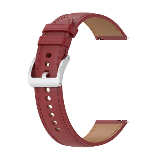 For Garmin Vivoactive 3 Embossed Genuine Leather Watch Band(Red) - Watch Bands by buy2fix | Online Shopping UK | buy2fix