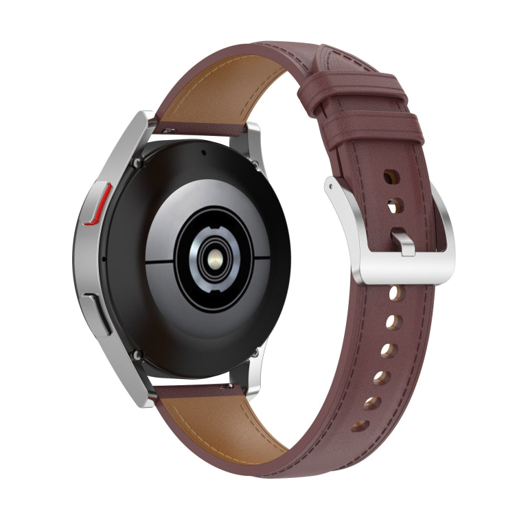 For Garmin Venu sq Embossed Genuine Leather Watch Band(Light Brown) - Watch Bands by buy2fix | Online Shopping UK | buy2fix