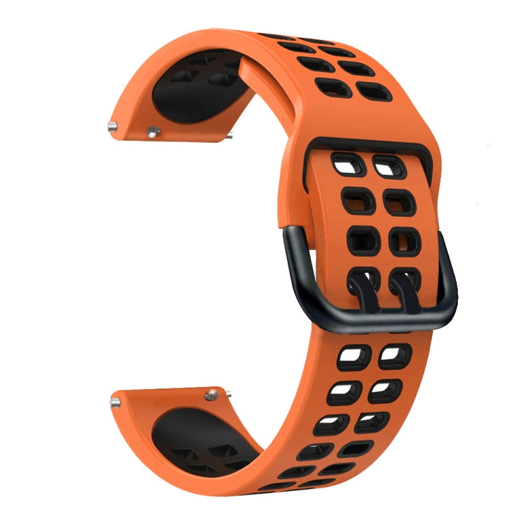 For Garmin Venu 2 Plus 20mm Mixed-color Silicone Watch Band(Orange Black) - Watch Bands by buy2fix | Online Shopping UK | buy2fix
