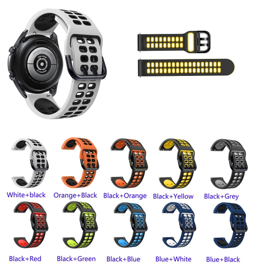 For Garmin Venu 2 Plus 20mm Mixed-color Silicone Watch Band(Orange Black) - Watch Bands by buy2fix | Online Shopping UK | buy2fix