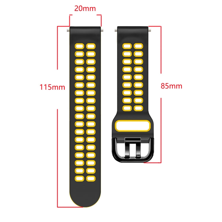 For Garmin Venu 2 Plus 20mm Mixed-color Silicone Watch Band(Orange Black) - Watch Bands by buy2fix | Online Shopping UK | buy2fix