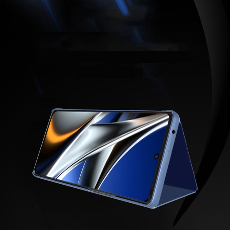 For Xiaomi Poco X4 Pro 5G Plated Mirror Horizontal Flip Leather Case with Holder(Silver) by buy2fix