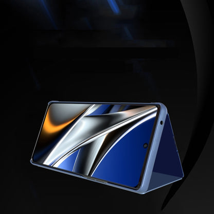 For Xiaomi Poco X4 Pro 5G Plated Mirror Horizontal Flip Leather Case with Holder(Silver) by buy2fix