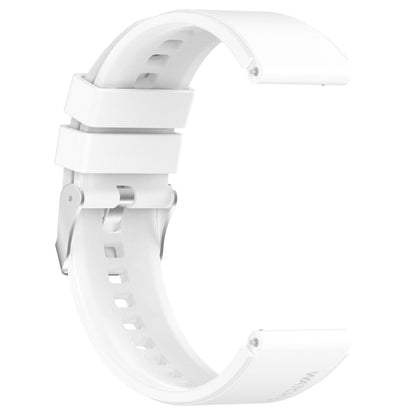 For Huawei Watch GT 3 Pro 43mm 20mm Protruding Head Silver Buckle Silicone Watch Band(White) by buy2fix