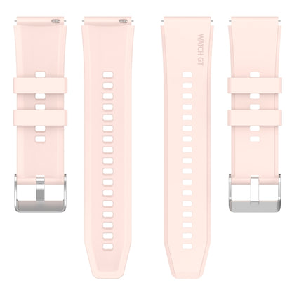 For Huawei Watch GT 3 Pro 43mm 20mm Protruding Head Silver Buckle Silicone Watch Band(Pink) by buy2fix