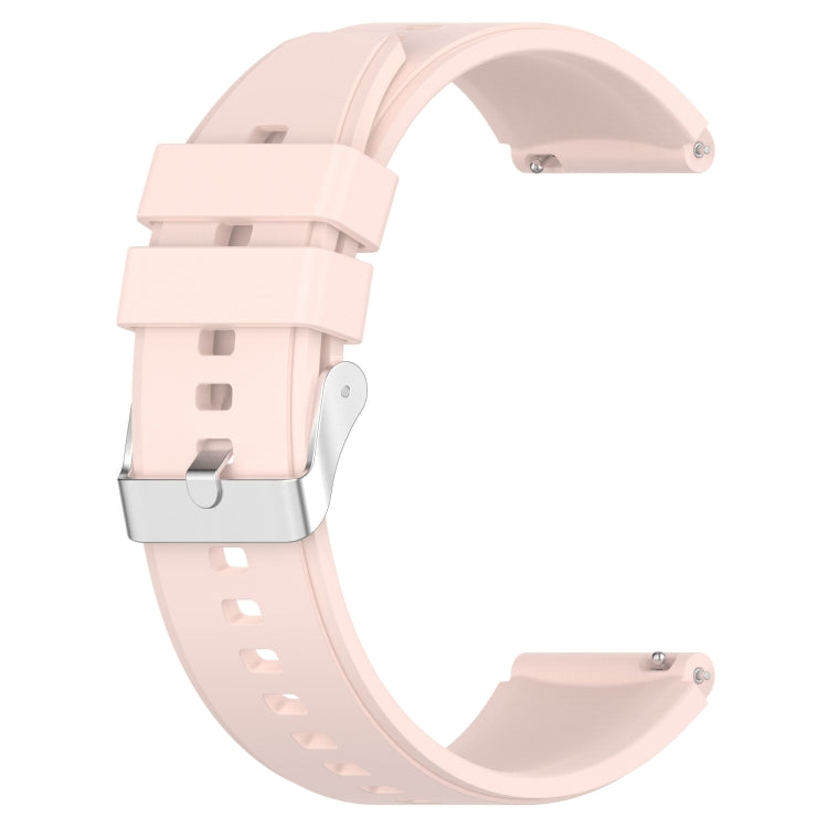 For Huawei Watch GT 3 Pro 43mm 20mm Protruding Head Silver Buckle Silicone Watch Band(Pink) by buy2fix