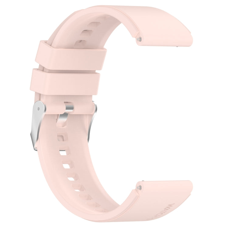 For Huawei Watch GT 3 Pro 43mm 20mm Protruding Head Silver Buckle Silicone Watch Band(Pink) by buy2fix