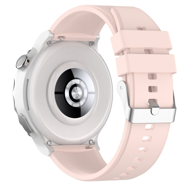 For Huawei Watch GT 3 Pro 43mm 20mm Protruding Head Silver Buckle Silicone Watch Band(Pink) by buy2fix