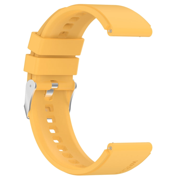 For Huawei Watch GT 3 Pro 43mm 20mm Protruding Head Silver Buckle Silicone Watch Band(Yellow) by buy2fix