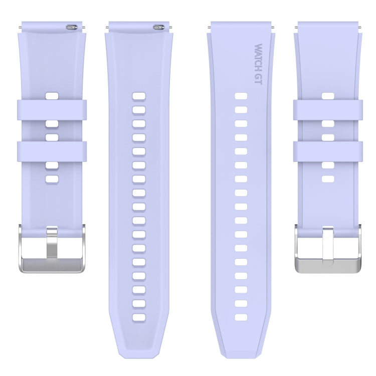 For Huawei Watch GT 3 Pro 43mm 20mm Protruding Head Silver Buckle Silicone Watch Band(Purple) by buy2fix