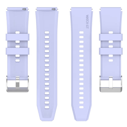 For Huawei Watch GT 3 Pro 43mm 20mm Protruding Head Silver Buckle Silicone Watch Band(Purple) by buy2fix